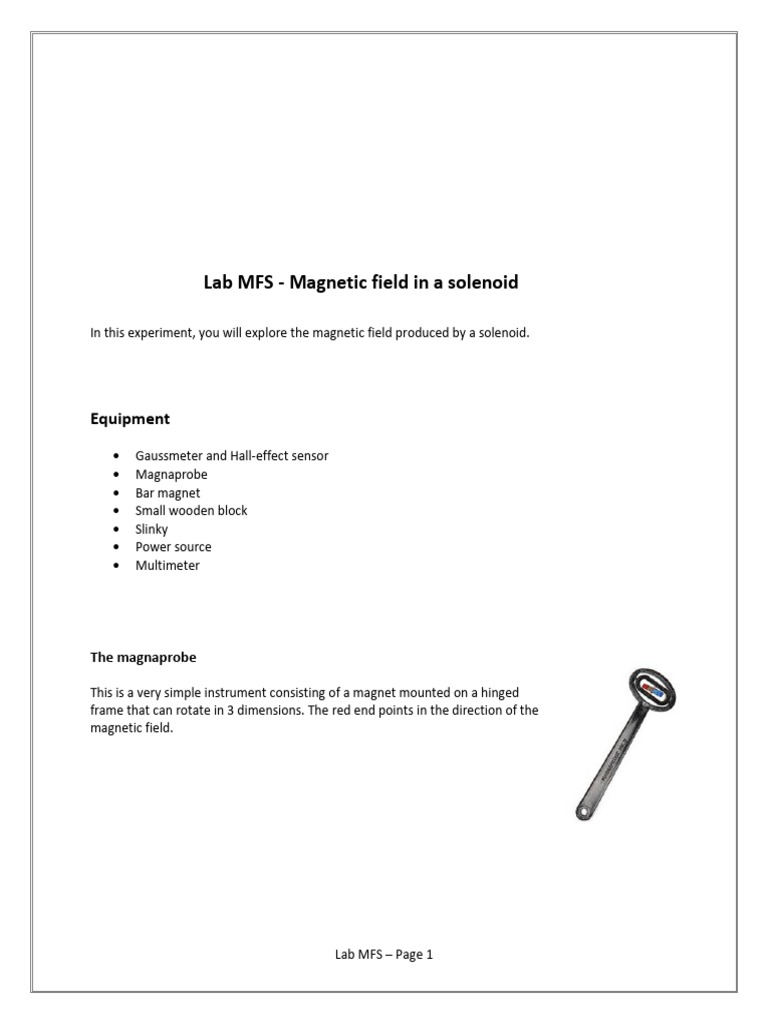 Magnetic Field Measurement in Solenoids | PDF | Magnetic Field ...