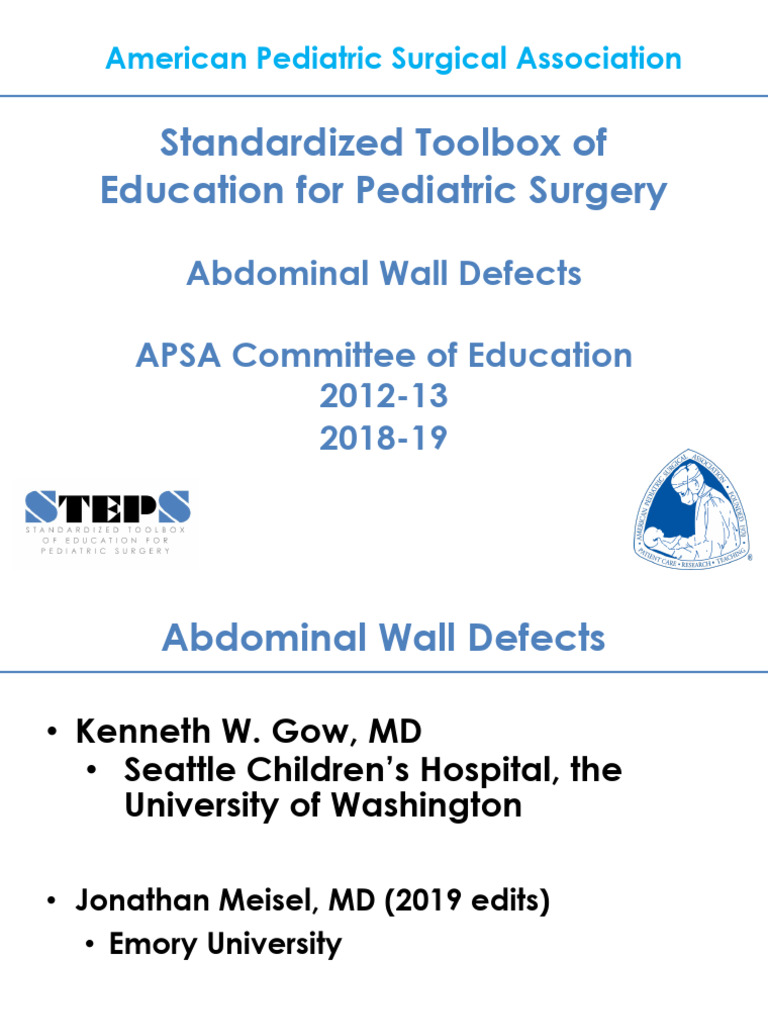 Pediatric Surgery: Abdominal Wall Defects | PDF | Medical Specialties ...