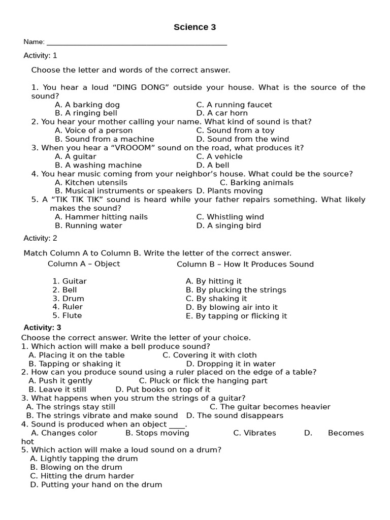 Quarter 3 ACTIVITY SHEETS | PDF