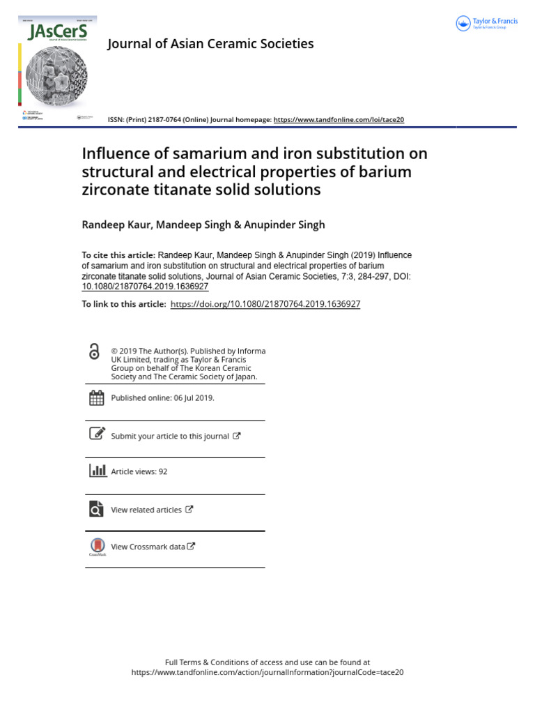 Influence of Samarium and Iron Substitution on Structural and ...