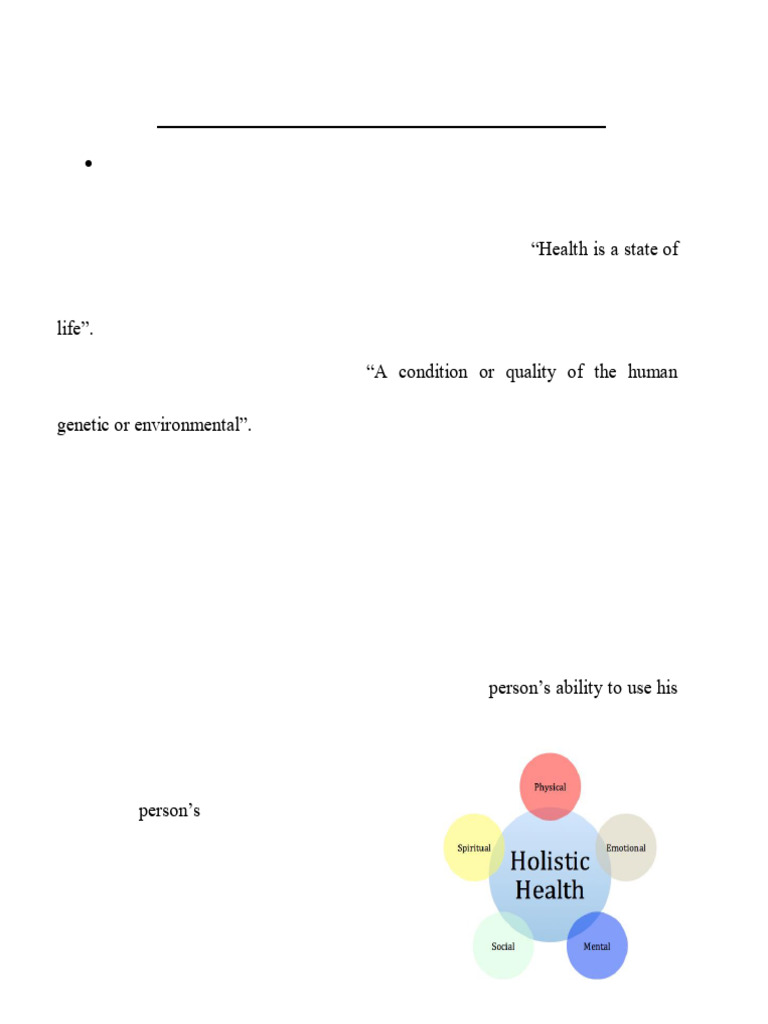 Health and Wellness: Definitions & Dimensions | PDF | Healthy Diet ...