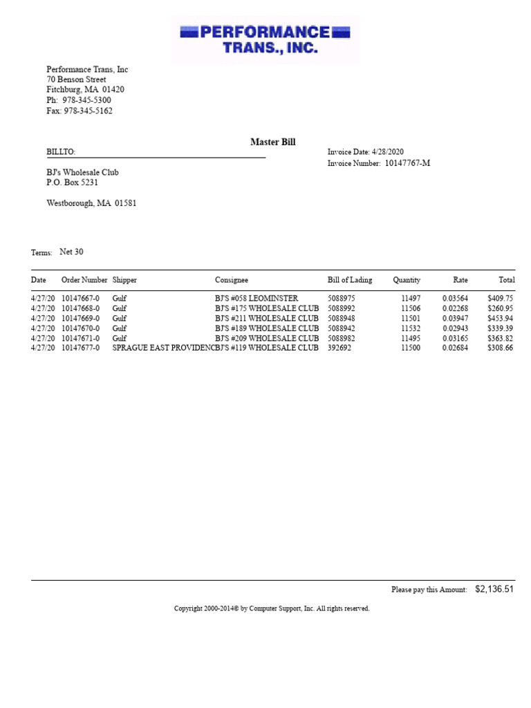Performance Trans Freight 10147767-M | PDF