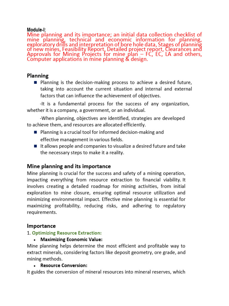 Essential Guide to Mine Planning | PDF | Mining | Prospecting