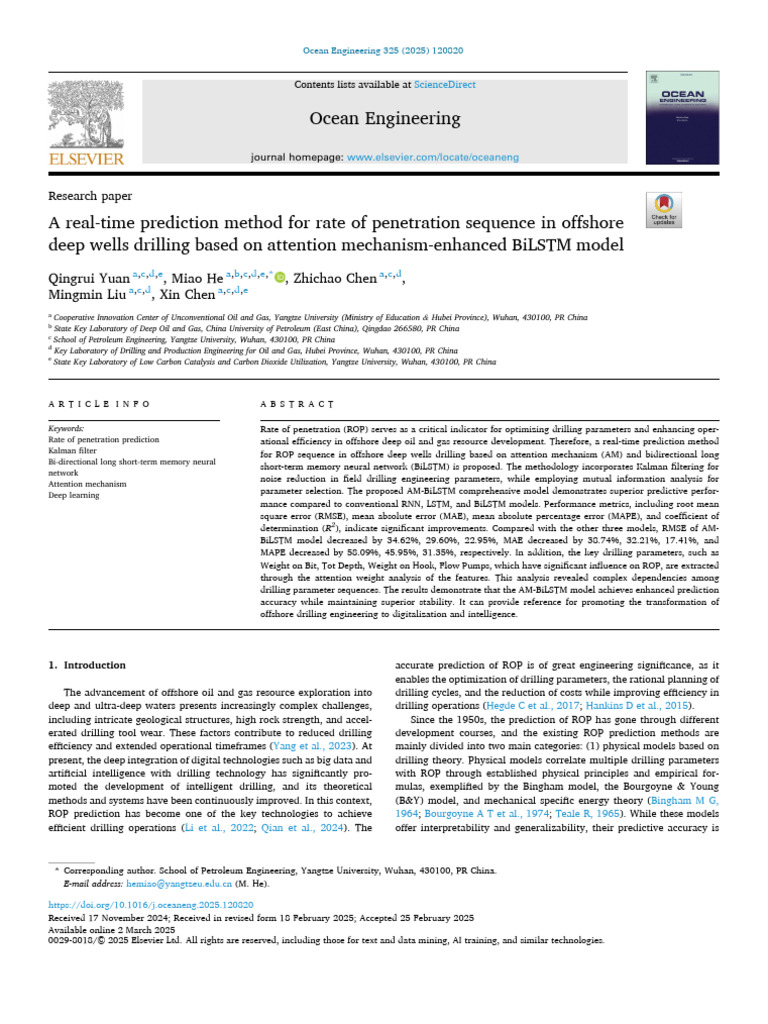 A Real-Time Prediction Method For Rate of Penetration Sequence in ...