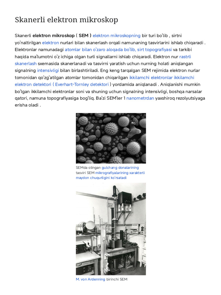 Scanning Electron Microscope Overview | PDF | Scanning Electron ...