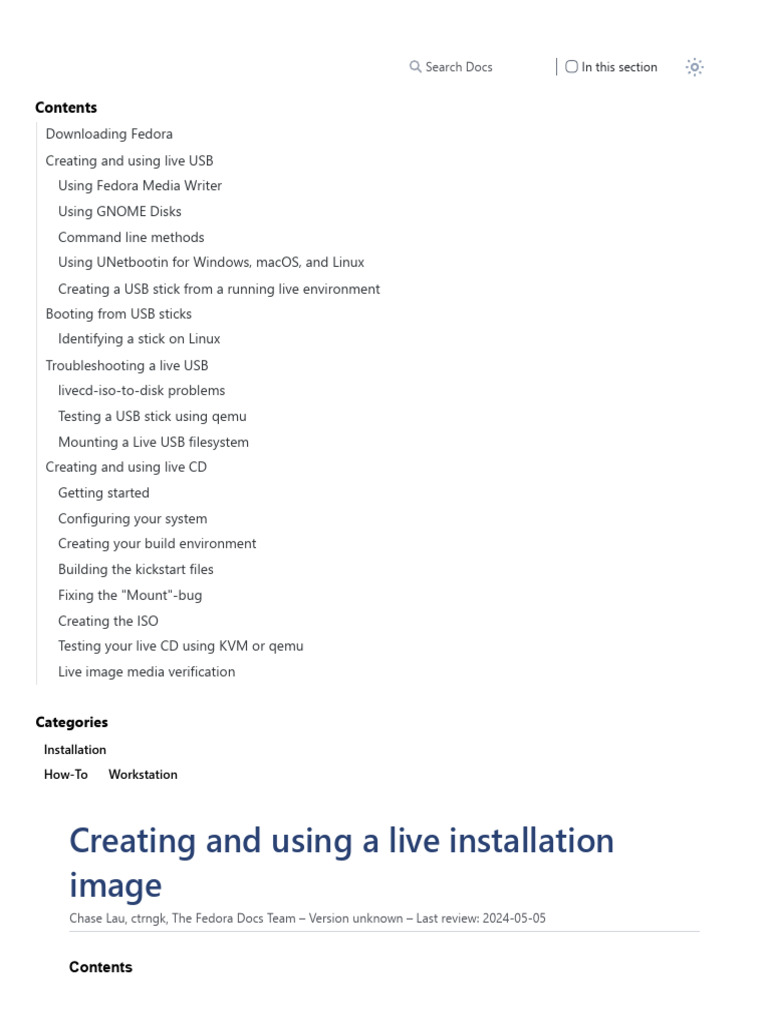 Create and Use Live USB for Fedora | PDF | Booting | Usb Flash Drive