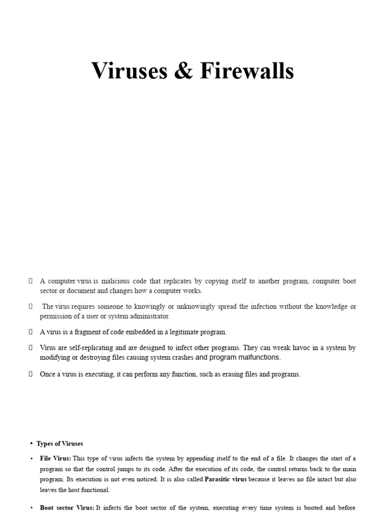 Understanding Viruses and Firewalls | PDF | Computer Virus | Firewall ...