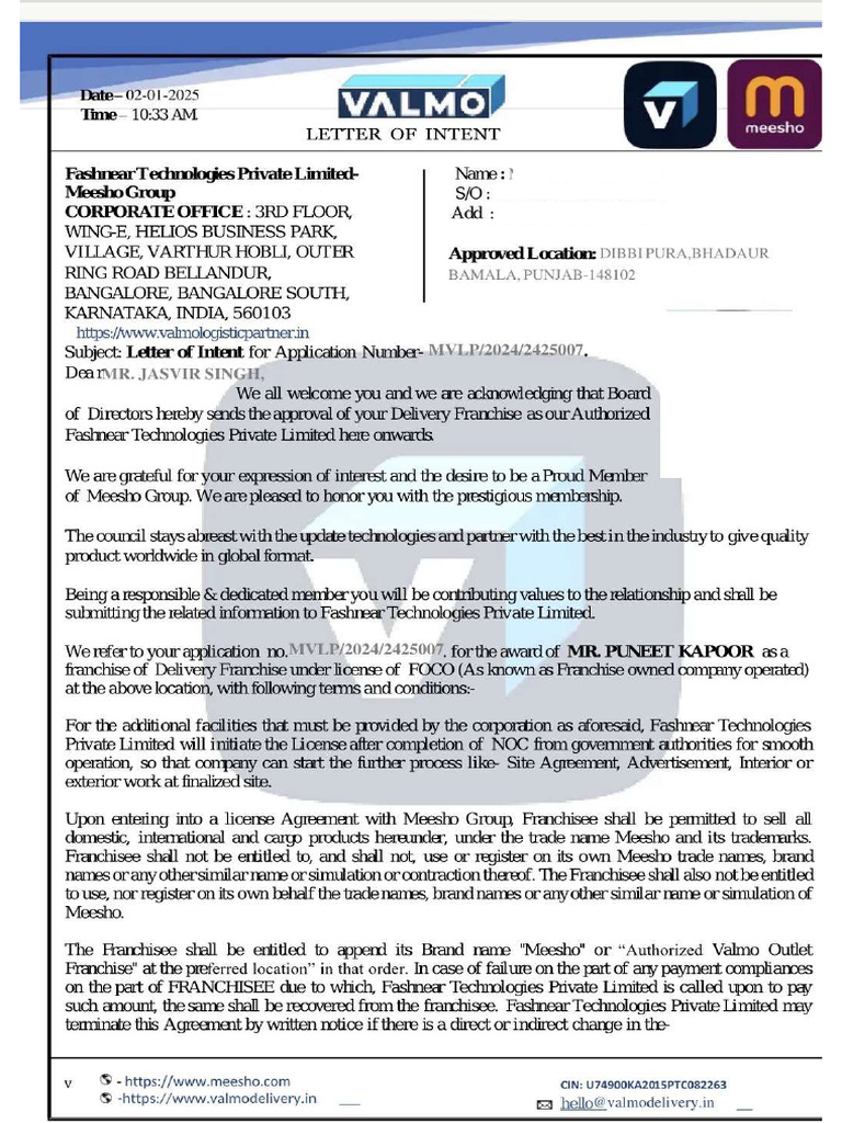 Valmo PVT LTD | PDF