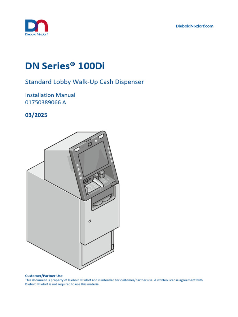 DN Series 100Di Cash Dispenser Manual | PDF | Trade Secret | Pallet