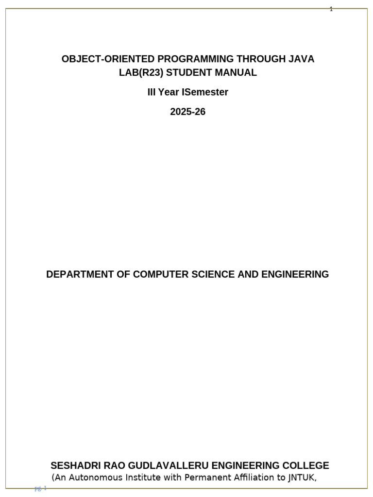 Java Object-Oriented Programming Lab Guide | PDF | Data Type | Method ...