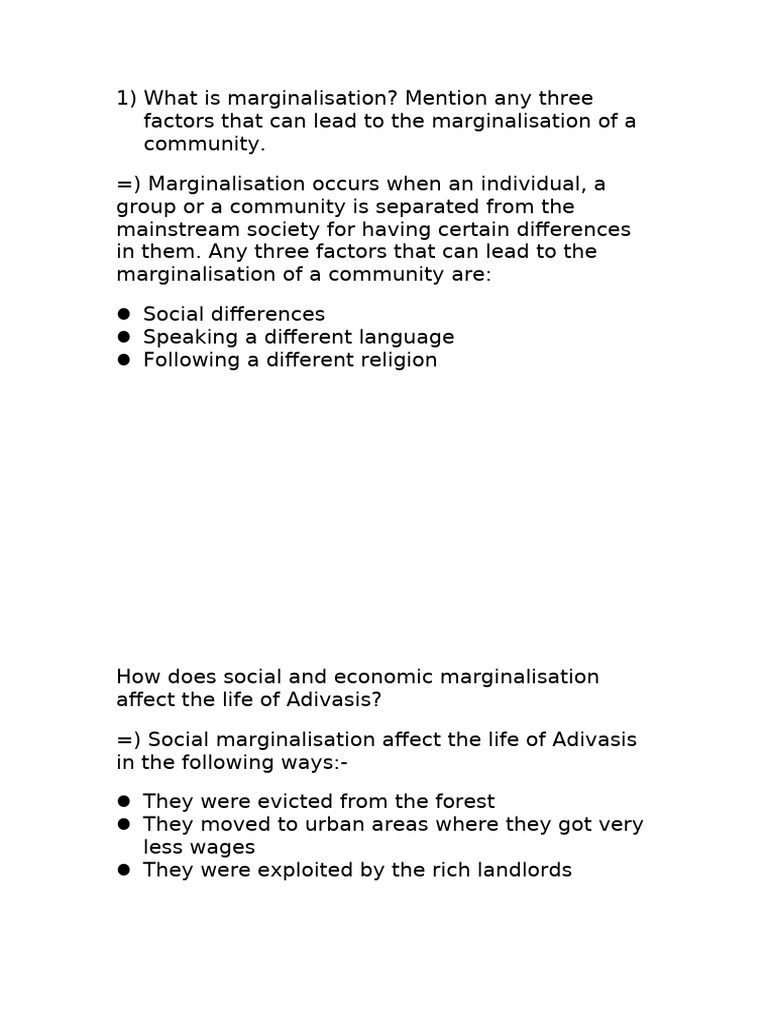 What is Marginalisation | PDF