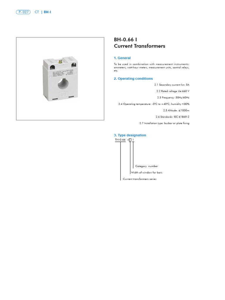 Current Transformers Specifications Guide | PDF | Equipment | Power ...