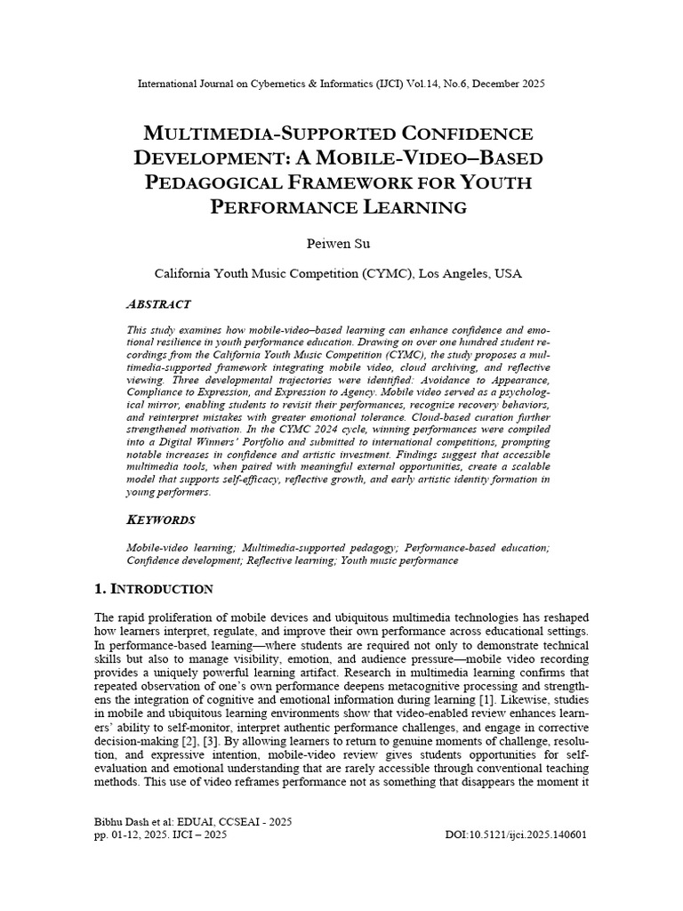 Multimedia-Supported Confidence Development: A Mobile-Video-Based ...