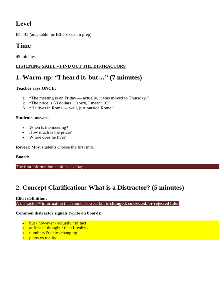 Mastering Listening Distractors in Exams | PDF