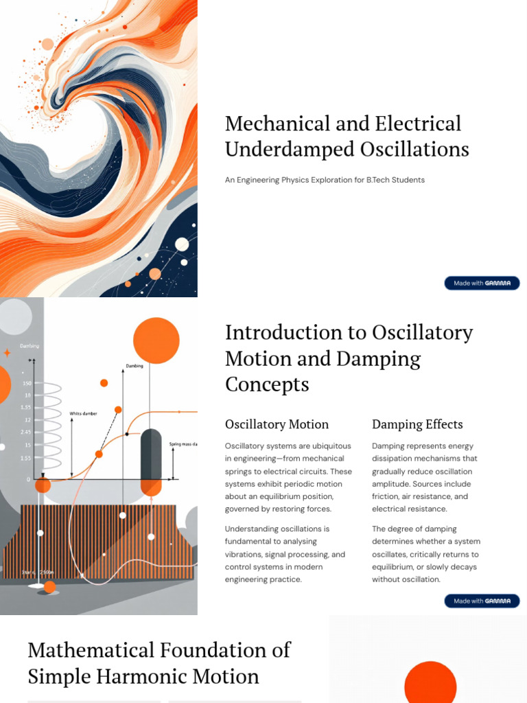 Underdamped Oscillations in Engineering | PDF | Damping | Oscillation