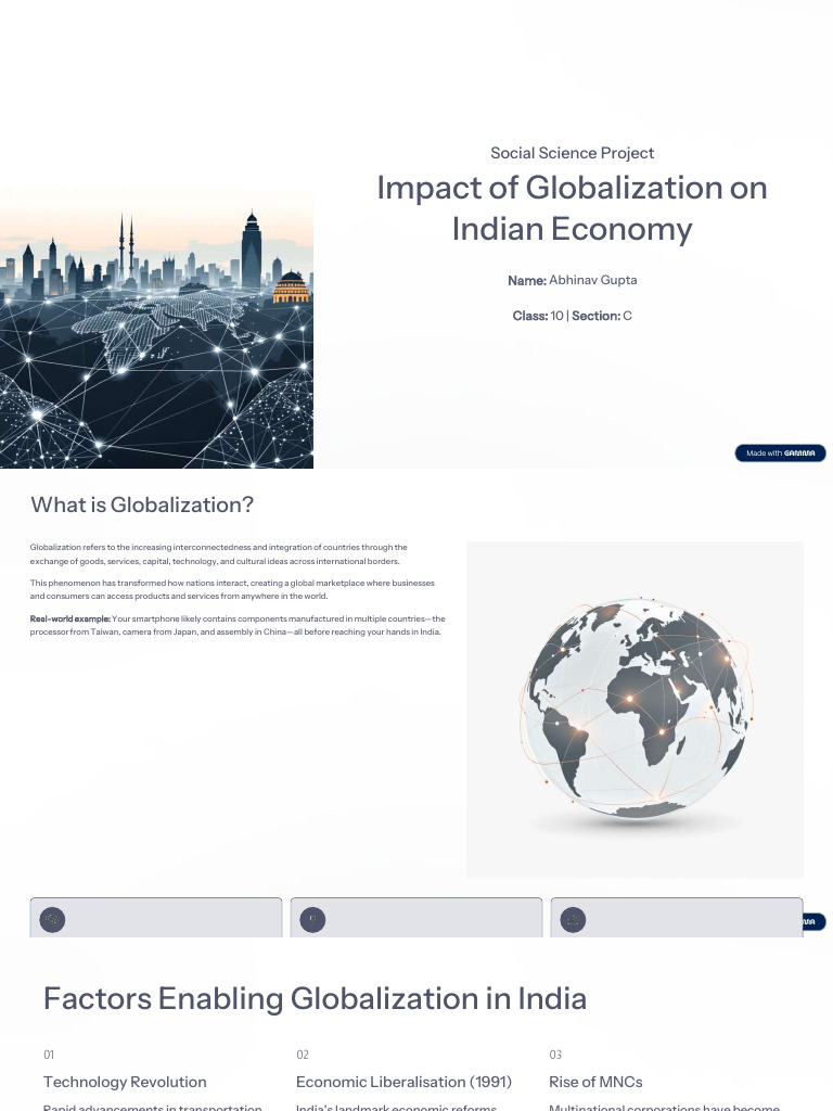 Abhinav GUPTA. SST Project | PDF | Globalization | Economy Of India