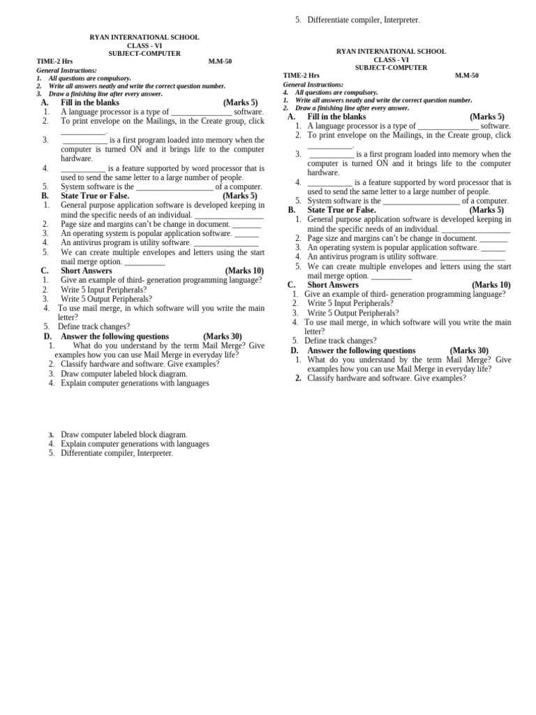 Computer Worksheet 6 for PA 1 2019 | PDF | Computer Program | Programming