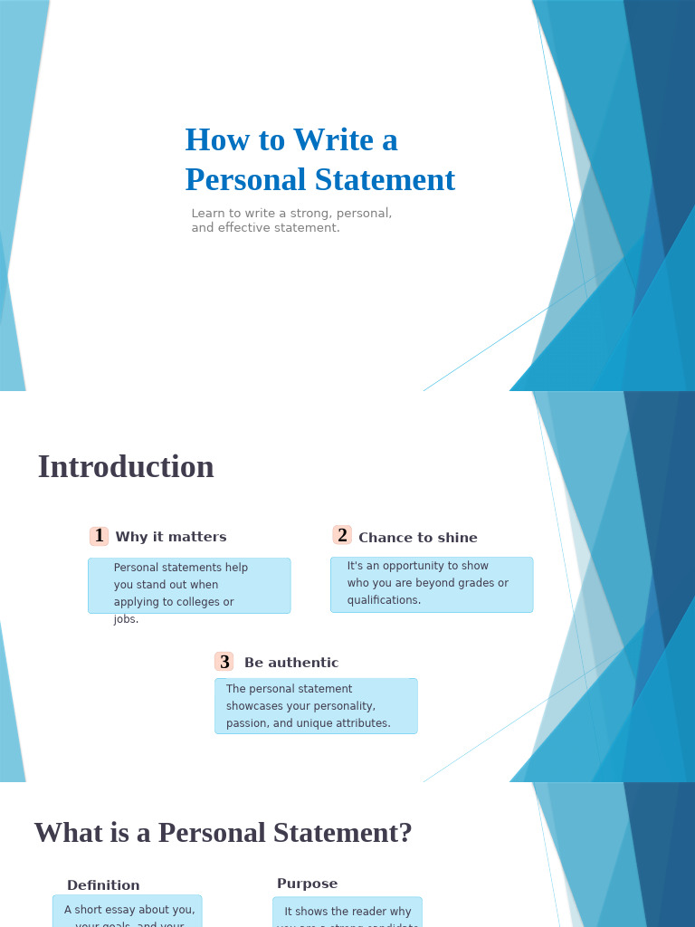 Crafting an Effective Personal Statement | PDF | Mentorship | Essays
