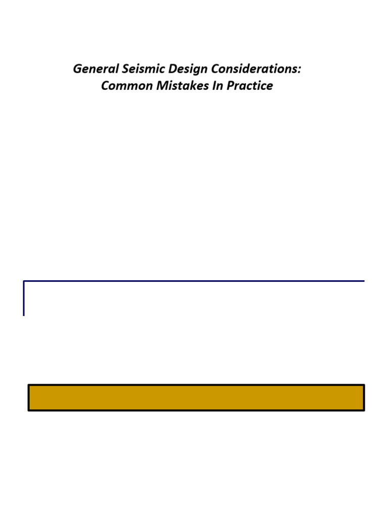 Lecture 12 - General Seismic Design Considerations | PDF | Force ...