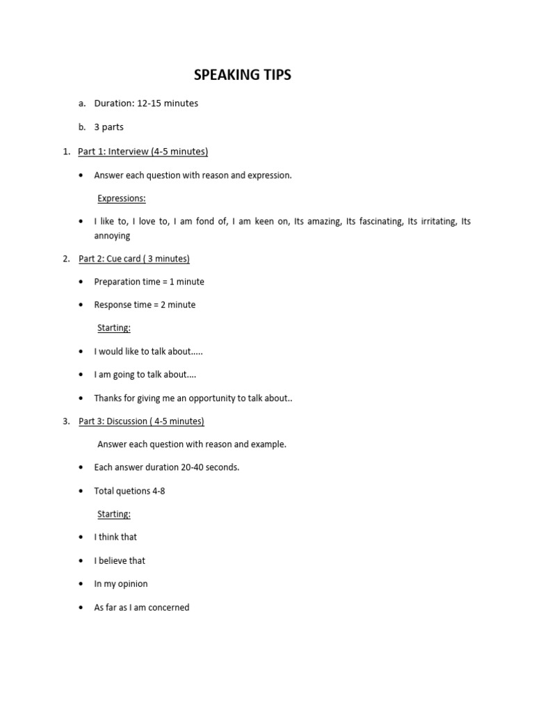 Effective Speaking Tips for Interviews | PDF