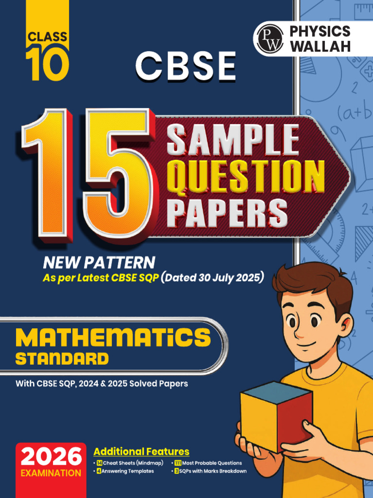 15 Sample Papers Maths (Standard) Class 10 | PDF | Polynomial | Quadratic Equation