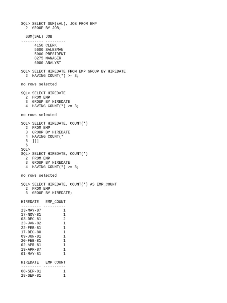 SQL Queries for Employee Salary Analysis | PDF | Sql | Data Management ...