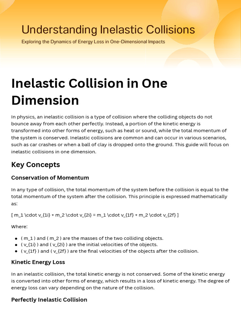 Inelastic Collision in One Dimension - 20251220 - 115821 - 0000 | PDF ...