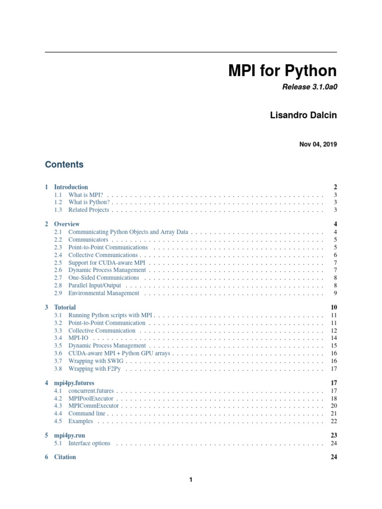 MPI for Python: Efficient Parallel Computing | PDF | Message Passing ...