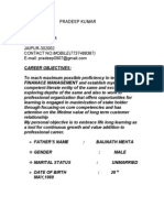 Pradeep Kumar MBA Finance Resume