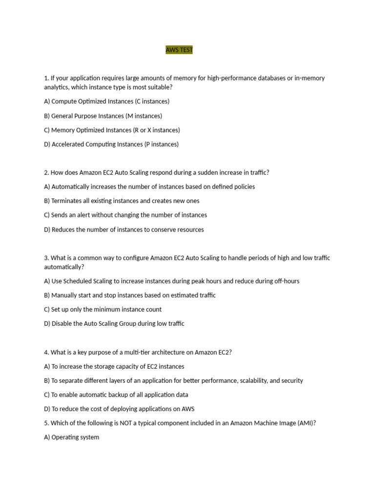 Aws Test | PDF | Amazon Web Services | Scalability