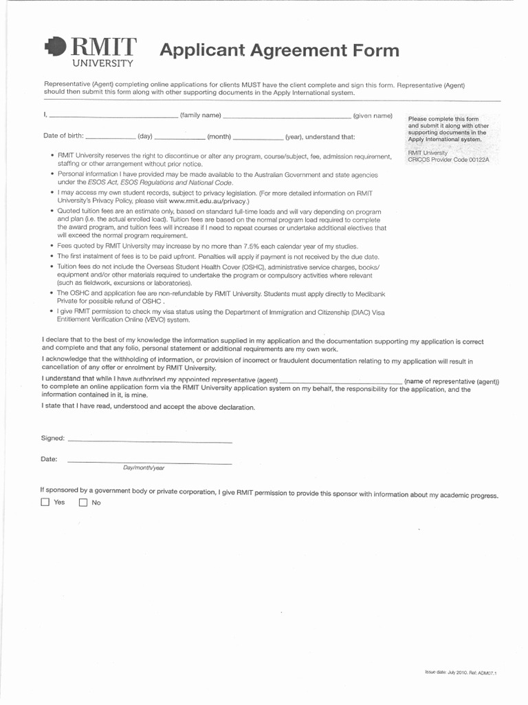 RMIT Declaration | PDF