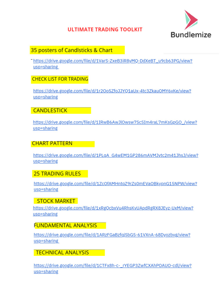 Ultimate Trading Toolkit & Resources | PDF