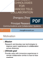 Zhengyou Zhang Principal Researcher R: Communications and Collaboration Systems