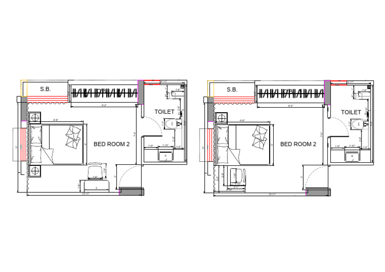 Bedroom 2 Option Study Table | PDF | Room | Interior Design