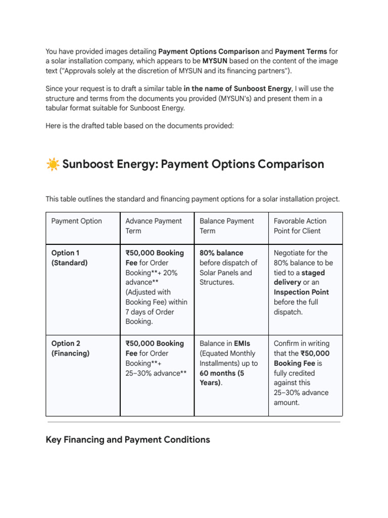 Sunboost Energy Payment Options Guide | PDF
