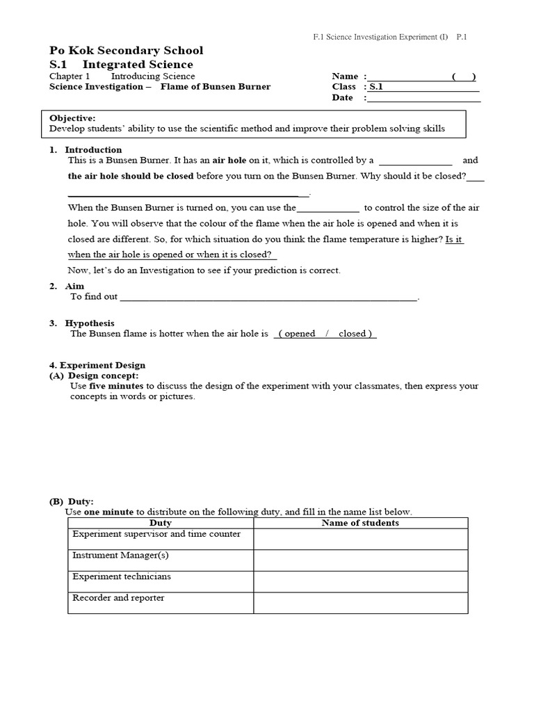 PoKokSS S1 Investigation - Journal | PDF | Science | Temperature