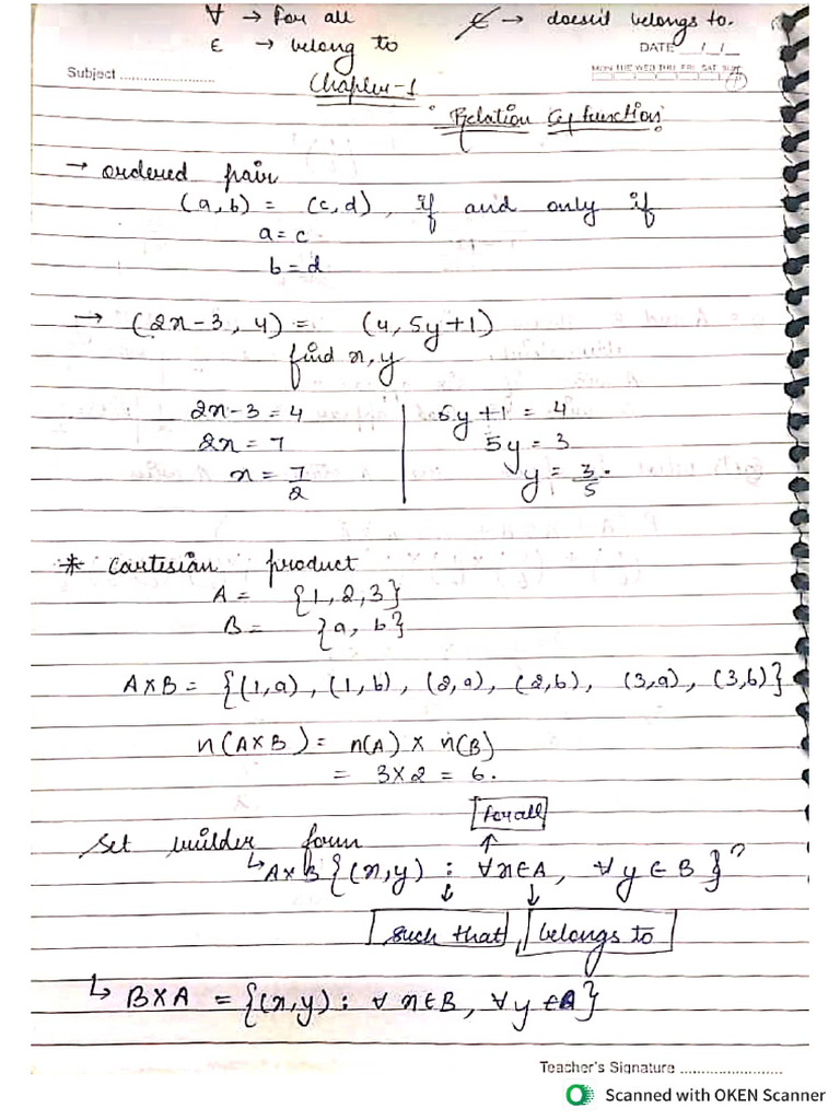 CH 1 Relation N Function | PDF