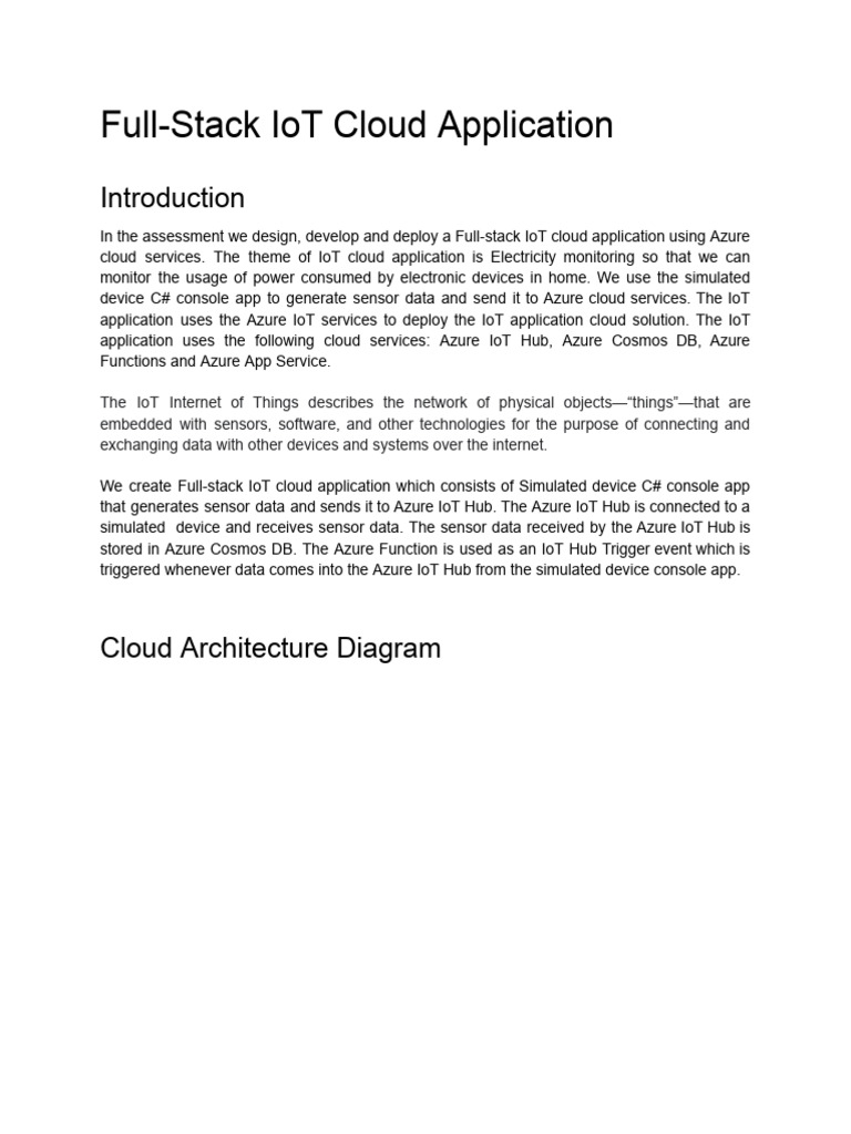 Full-Stack IoT Cloud App on Azure | PDF | Internet Of Things ...