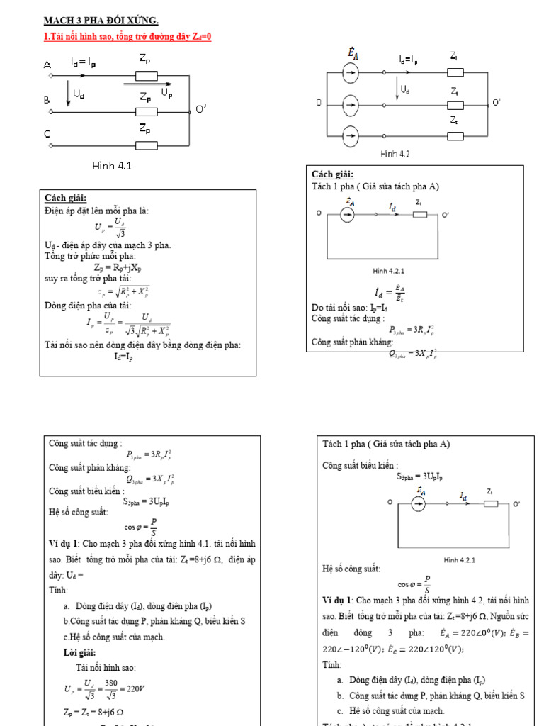Một Số Ví Dụ Về Mạch Điện 3 Pha (P1) | PDF