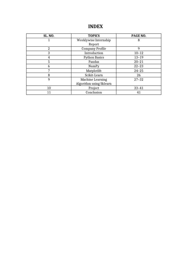 Internship Report on Python & ML | PDF