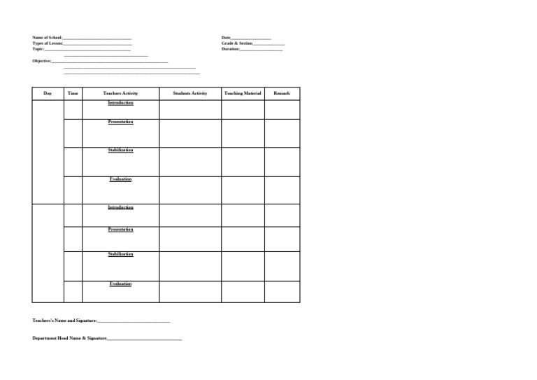 Daily Lesson Plan | PDF