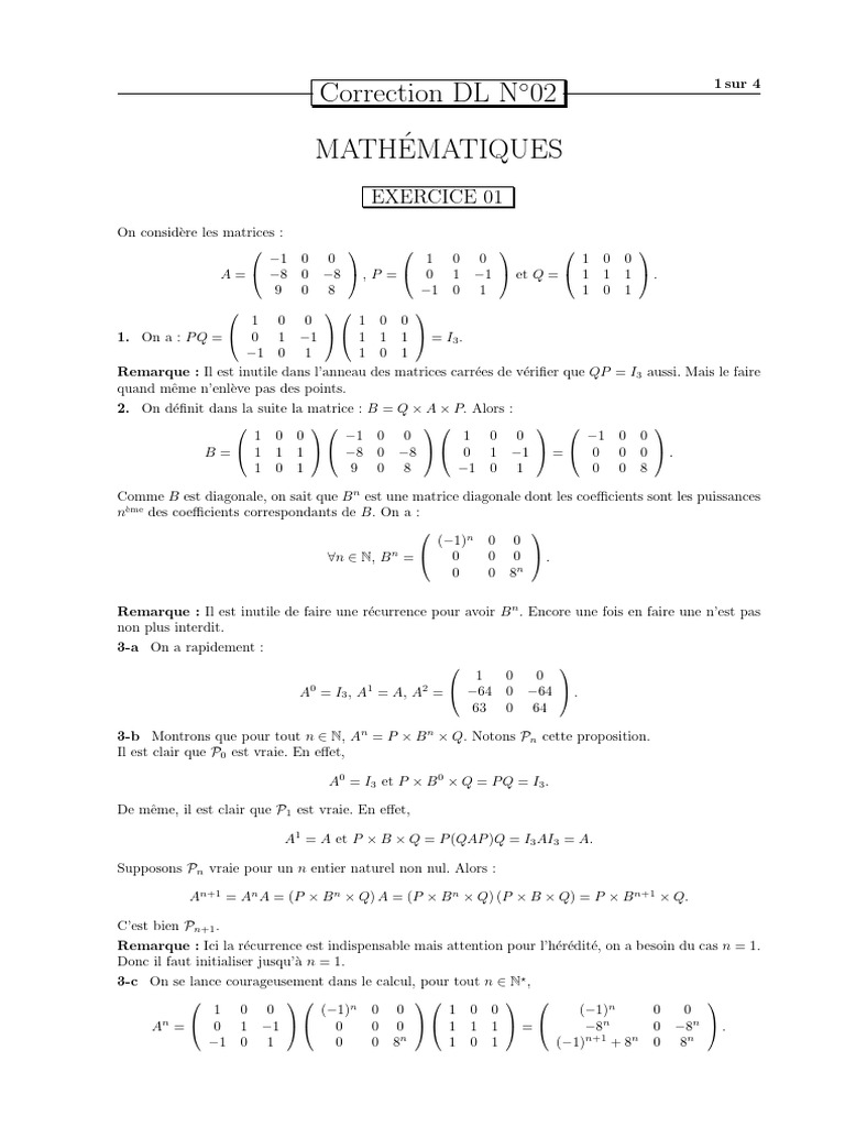 Matrices et suites récurrentes en mathématiques | PDF | Nombre complexe ...