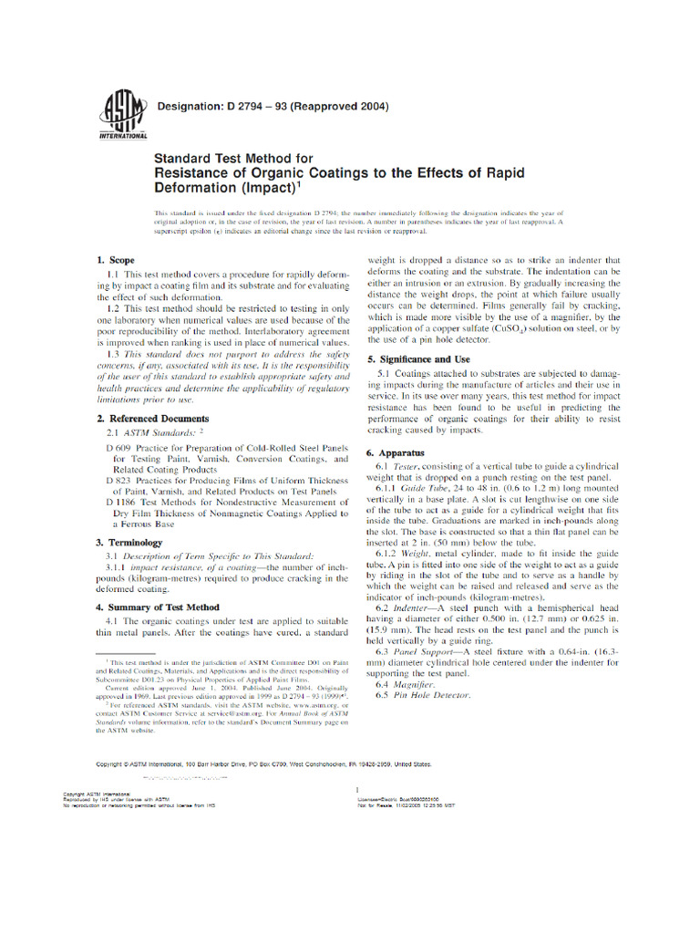 Astm d2794 | PDF