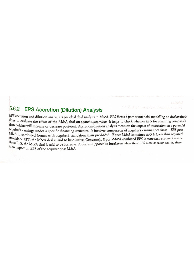 Reading for Accretion Dilution Analysis From Book Kapil | PDF
