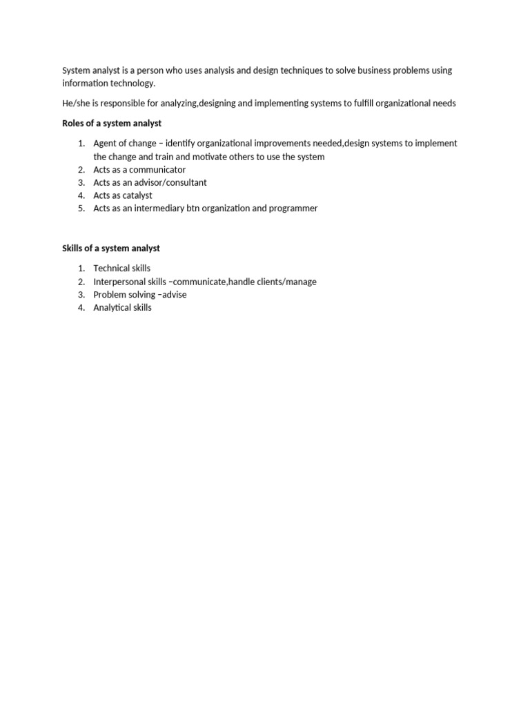 System Analyst | PDF