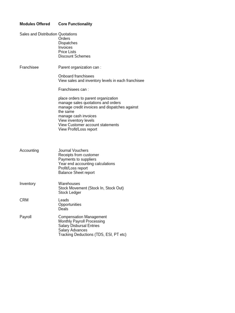 Comprehensive Business Management Modules | PDF | Payroll | Invoice