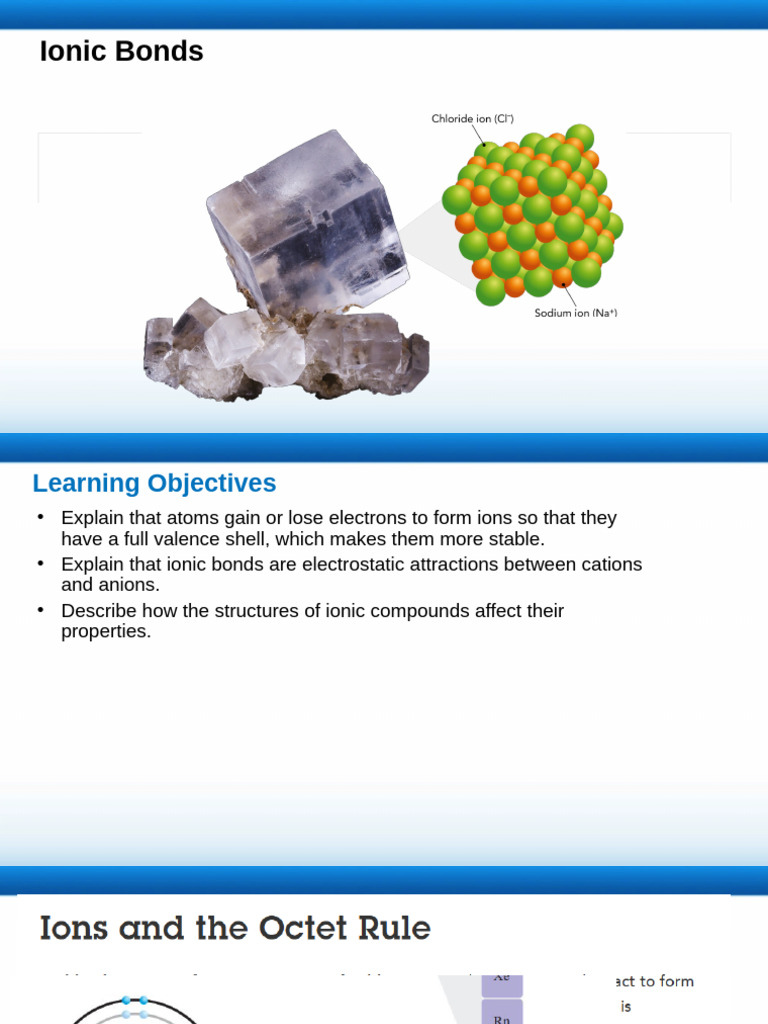 CHEM21 Ionic Bonds 1 | PDF
