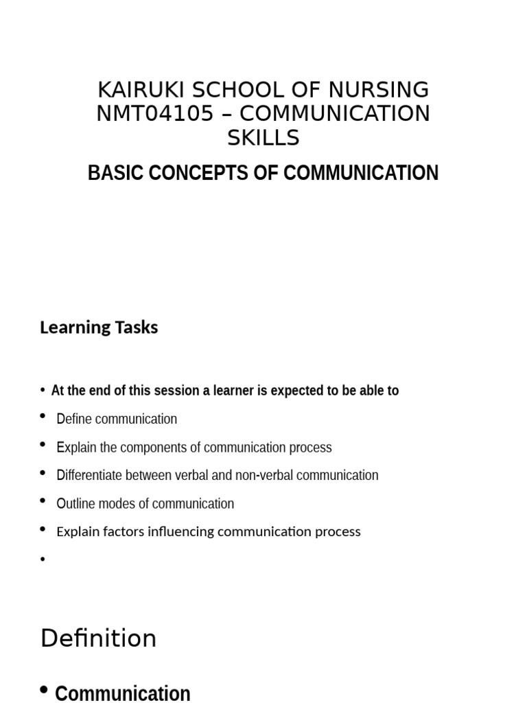 Communication Skills in Nursing Education | PDF | Nonverbal ...