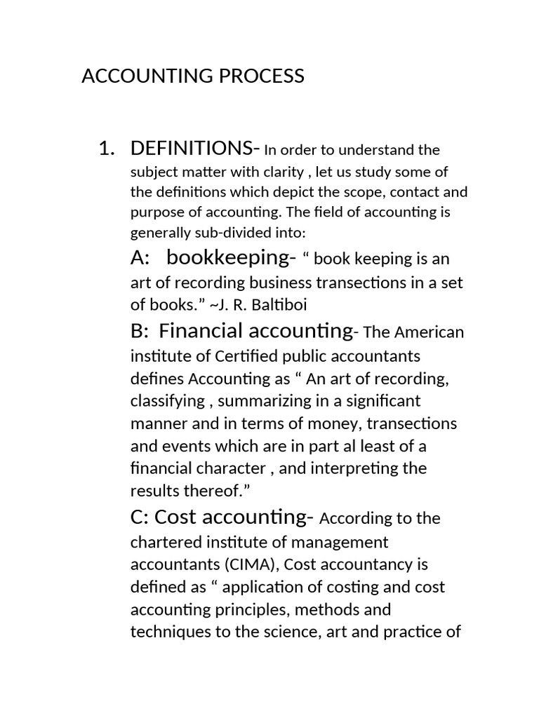 Understanding Accounting Processes | PDF