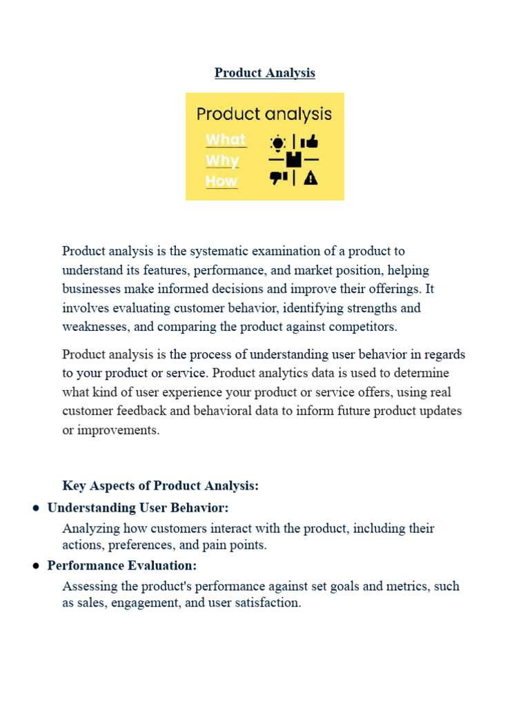 Product Analysis.doc | PDF | Swot Analysis | Analytics